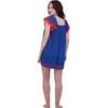Mini Sandrine Women's Dress Classic Blue Embroidery, Blue - Shorts - 2 - thumbnail