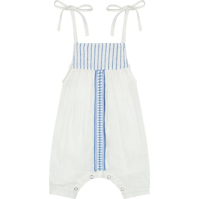 Marley Baby Romper Lapis Blue Embroidery, Multi - Rompers - 1