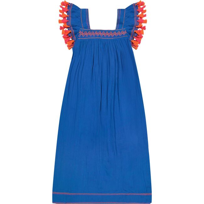 Maxi Sandrine Women's Dress Classic Blue Embroidery, Blue