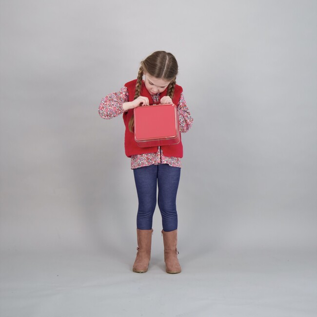 Ainsley Faux Fur Vest, Red - Vests - 2