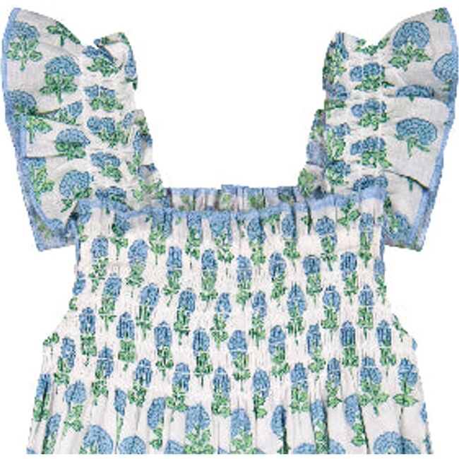 Mini Paloma Girl's Dress Aqua Floral Block Print - Dresses - 3