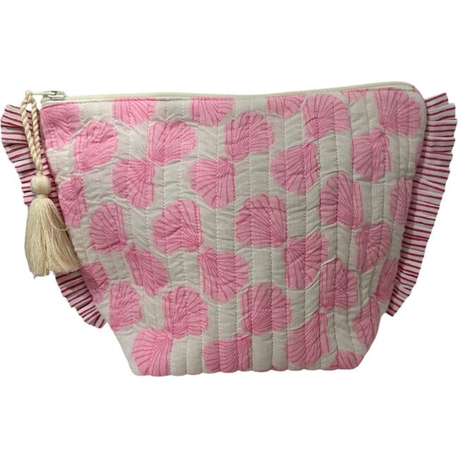 La Plage Ruffle Pouch Shell Beach Pink