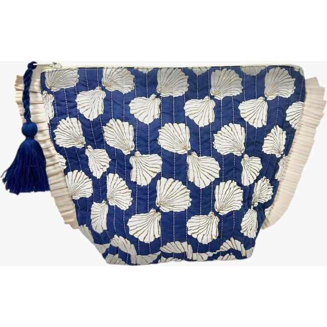 La Plage Ruffle Pouch Shell Beach Navy