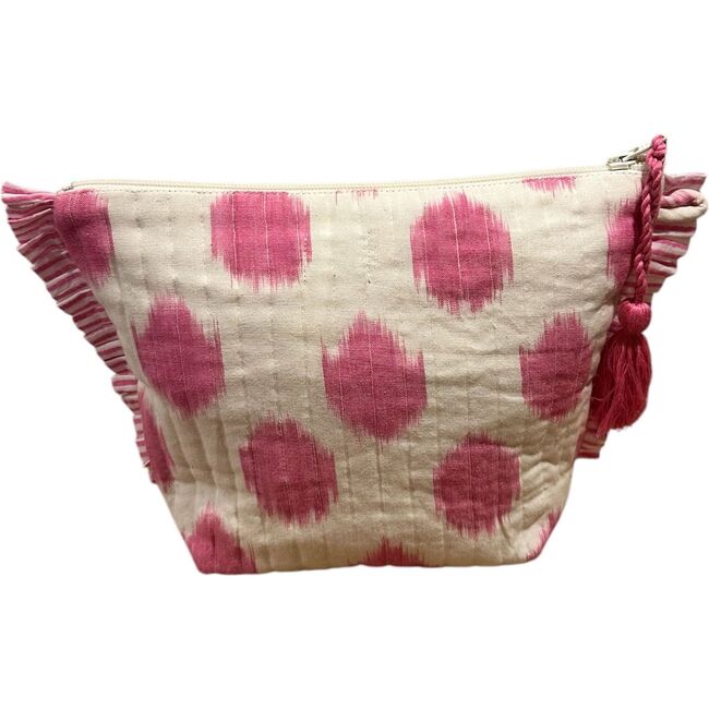 La Plage Ruffle Pouch Pink Ikat