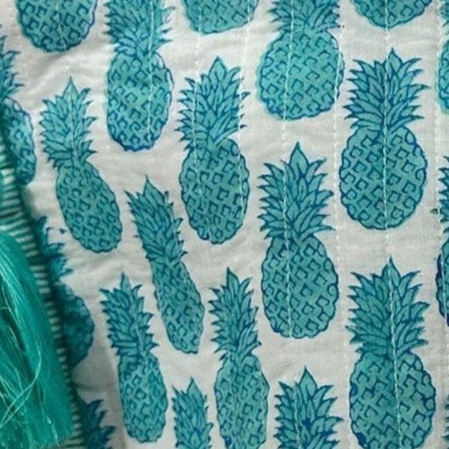 La Plage Ruffle Pouch Pineapple Crush Lagoon