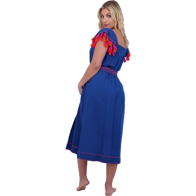 Maxi Sandrine Women's Dress Classic Blue Embroidery, Blue - Dresses - 3