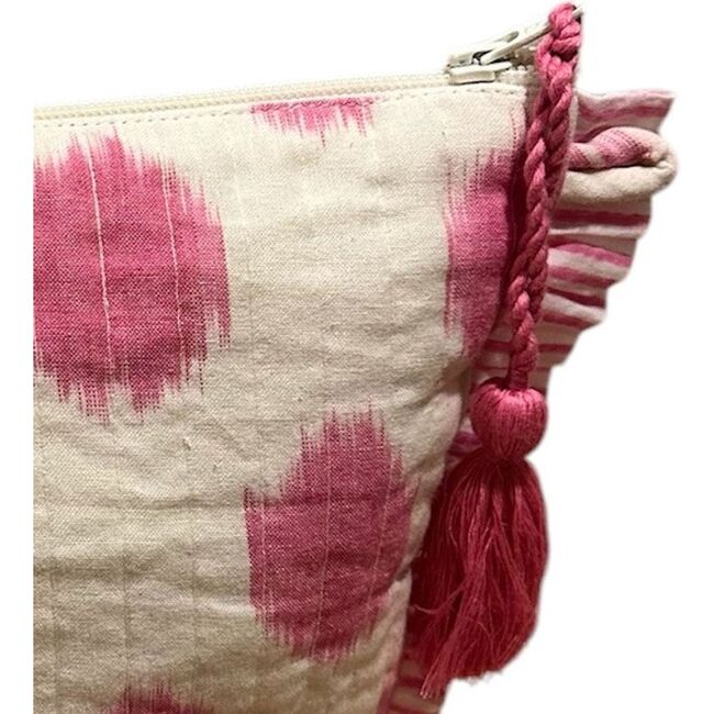 La Plage Ruffle Pouch Pink Ikat - Bags - 3