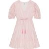 Florence Women's Mini Dress Rose Stripe, Pink - Dresses - 1 - thumbnail