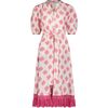 Eva Women's Ruffle Sundress Ikat, Pink - Dresses - 1 - thumbnail