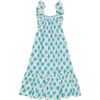 Eva Women's Ruffle Sundress Cream Aqua Ikat, Blue - Dresses - 1 - thumbnail