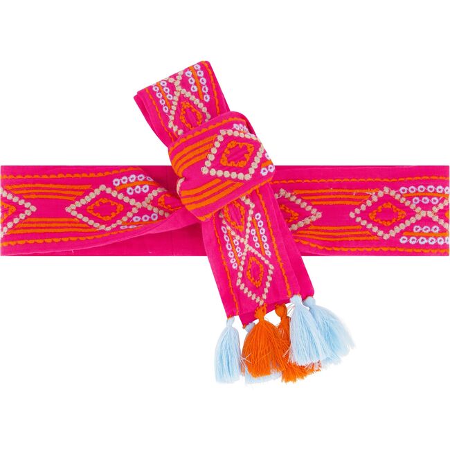 Embroidery Belt Raspberry Embroidery, Pink