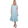 Eva Women's Ruffle Sundress Cream Aqua Ikat, Blue - Dresses - 2 - thumbnail
