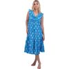 Giselle Women's Maxi Dress Cerulean Blue Ikat, Blue - Dresses - 3 - thumbnail