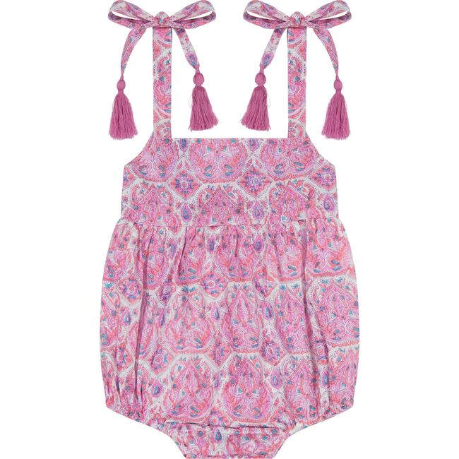 Zoe Baby Romper Pink Paisley, Multi