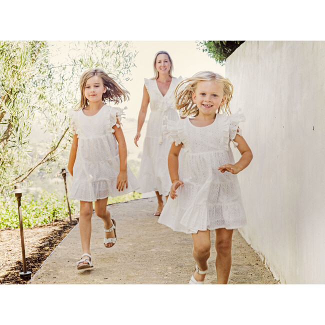 Sophie Tassel Dress, White Eyelet