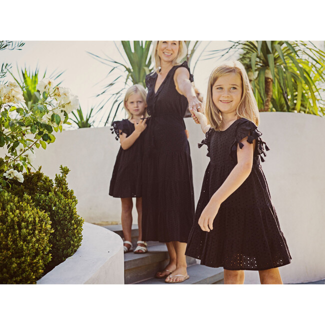 Sophie Tassel Dress, Black Eyelet - Dresses - 2