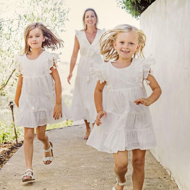 Women's Giselle Maxi Dress, White Eyelet