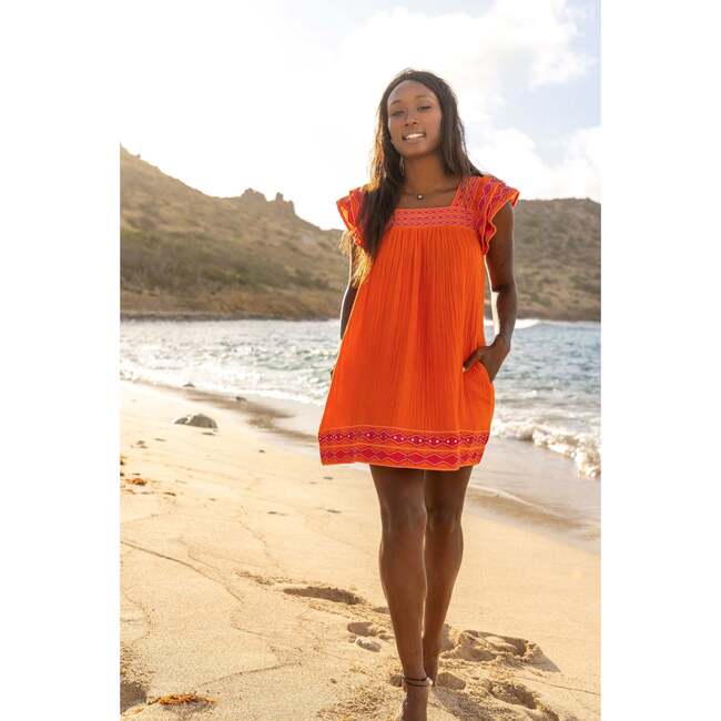 Women's Mini Sandrine Embroidered Dress, Poppy