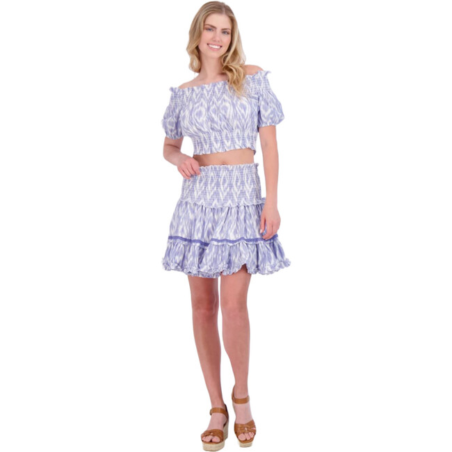 Women's Amelie Crop Top & Skirt Set, Blue