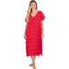 Women's Capucine Maxi Caftan Embroidered Dress, Red - Cover-Ups - 2 - thumbnail