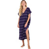 Women's Capucine Maxi Caftan Embroidered Dress, Navy - Cover-Ups - 2