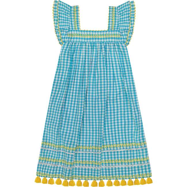 Sandrine Women's Dress, Turquoise Check - Dresses - 1