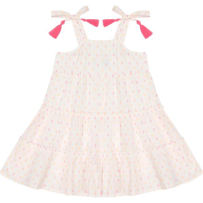 Bella Shoulder Tie Swiss Dot Sundress, Neon