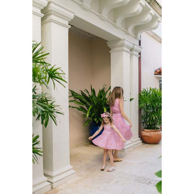 Bella Shoulder Tie Block Print Dress, Safi Pink