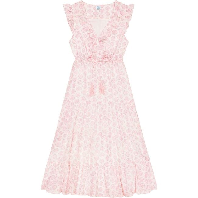 Women's Giselle Star V-Neck Ruffle Sleeve Maxi Dress, Pink