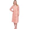 Women's Poppy Block Print V-Neck Fit-N-Flare Long Sleeve Caftan Dress, Pink - Cover-Ups - 2 - thumbnail