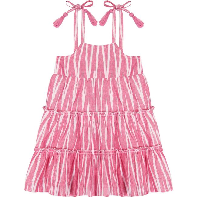 Bella Ikat Shoulder Tie Sundress, Rose