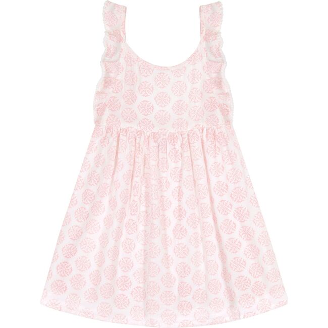 Daphne Star Print Flutter Sleeve Dress, Pink