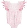 Baby Anna Ikat Tassel Flutter Sleeve Romper, Soft Pink - Rompers - 1 - thumbnail