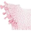 Baby Anna Ikat Tassel Flutter Sleeve Romper, Soft Pink - Rompers - 2 - thumbnail