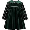 Velvet Dress, Dark Green - Dresses - 1 - thumbnail
