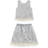Sequin Feather-Trim Set, Silver - Mixed Apparel Set - 1 - thumbnail