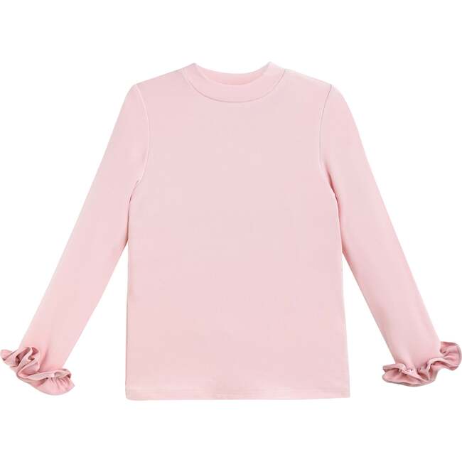 Top with Satin Ruffle Cuffs, Pink