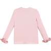 Top with Satin Ruffle Cuffs, Pink - Sweaters - 1 - thumbnail
