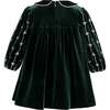 Velvet Dress, Dark Green - Dresses - 2 - thumbnail