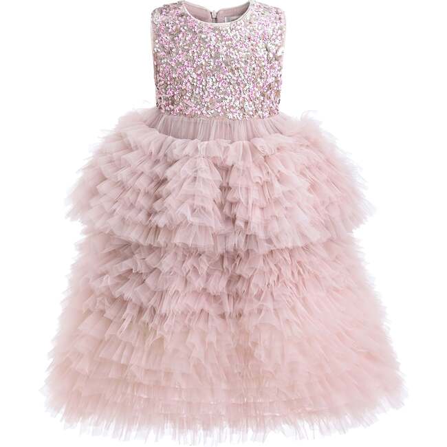 Sparkle Tiered Tulle Dress, Pink