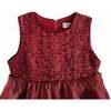 Sequin & Tiered Organza Dress, Red - Dresses - 2