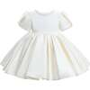 Pearl-Accented Occasion Dress, Ivory - Dresses - 1 - thumbnail