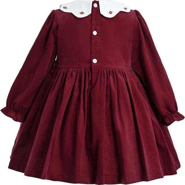 Smocked Holiday Dress, Burgundy