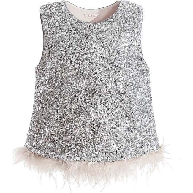 Sequin Feather-Trim Set, Silver - Mixed Apparel Set - 3