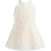 Rosette Ribbon-Back Dress, Cream - Dresses - 1 - thumbnail