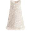 Sequin Feather Dress, Ivory - Dresses - 2 - thumbnail