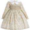 Floral Smocked Dress, Cream - Dresses - 1 - thumbnail