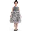 Textured Bodice Tulle Gown, Grey - Dresses - 2 - thumbnail