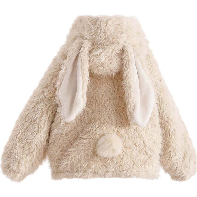 Bunny-Eared Fuzzy Jacket, Cream