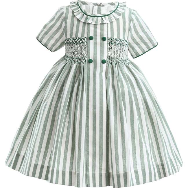 Button-Up Stripe Dress, Green